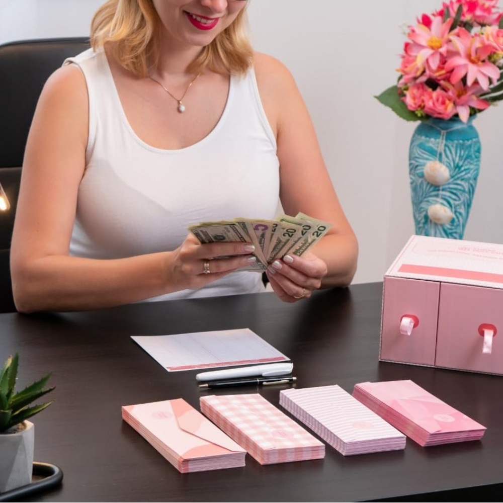 100 Envelopes Money Saving Challenge Pink Save $5050 In 100 Days Premium Kit
